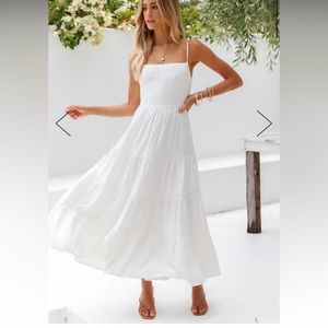 Hello Molly Train into Town White Midi Dress